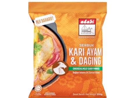 Adabi Serbuk Kari Ayam dan Daging (Chicken and Meat Curry  Powder) 250g For Discount